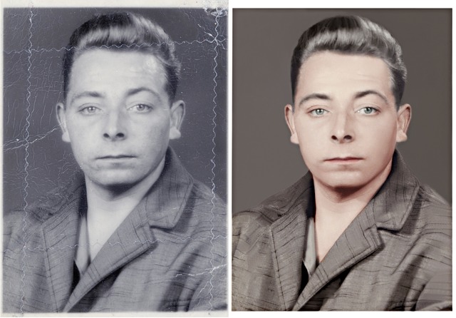 dvě fotografie – portrét před a po úpravě